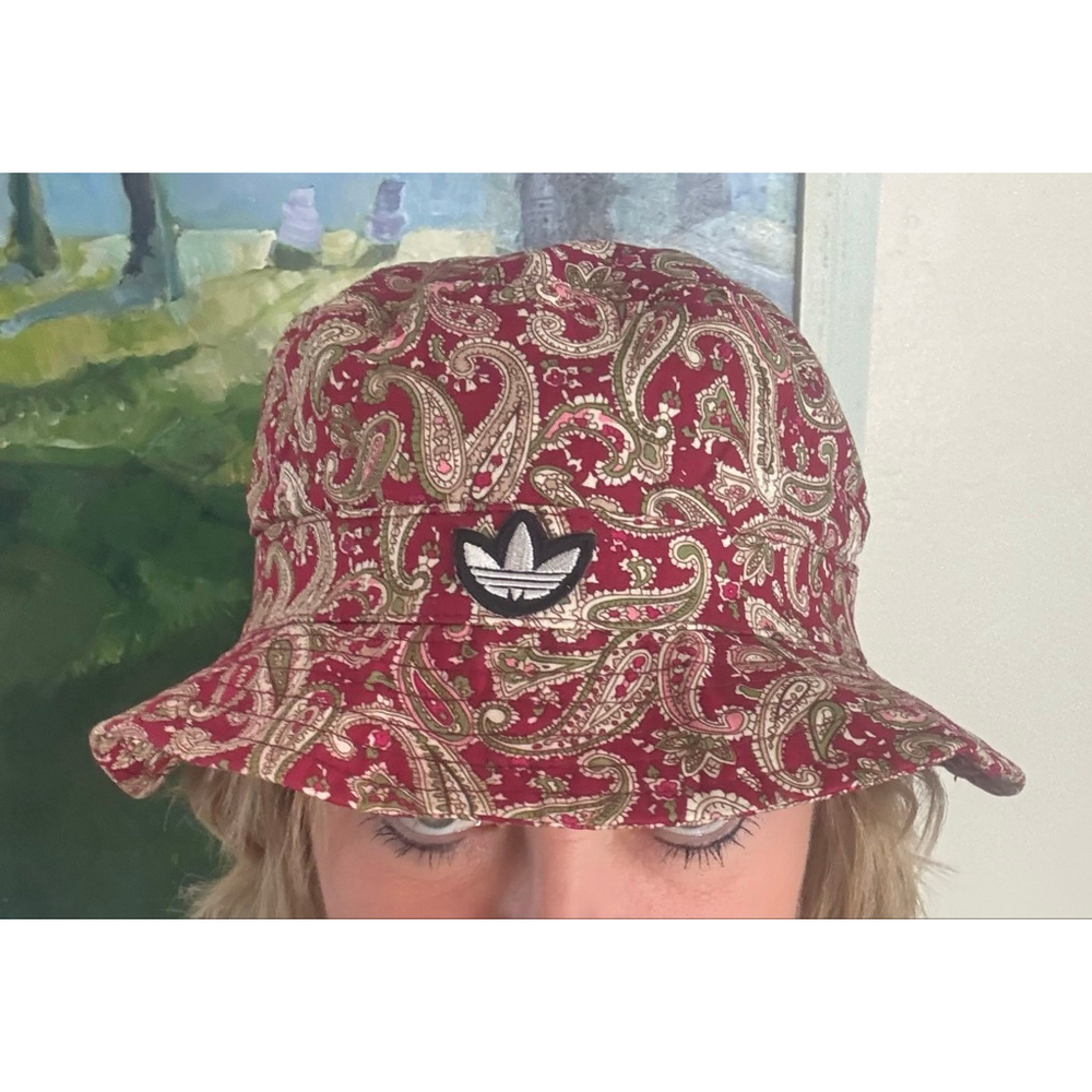 Adidas Cursed Red Green Paisley Bucket Hat One Size